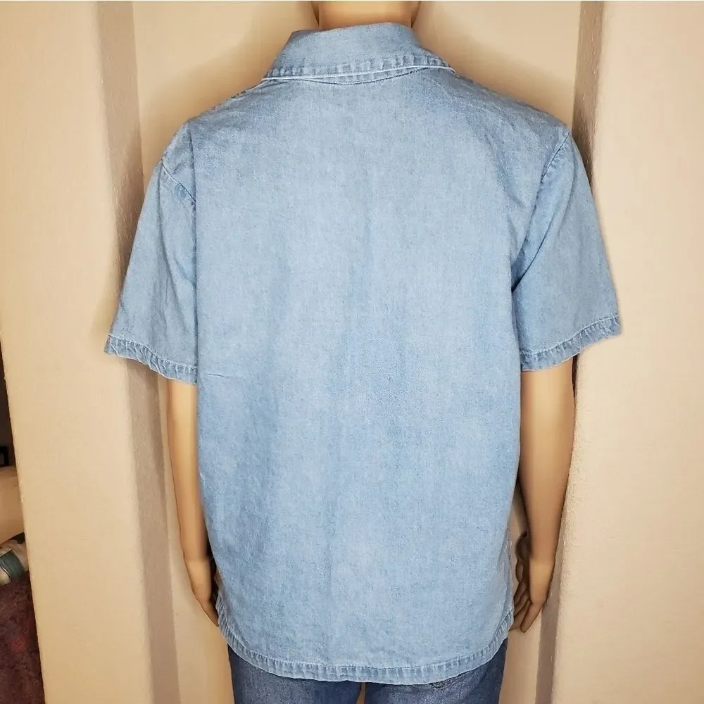 Vintage soft touch Embroidered Denim Shirt - Picture 8 of 8